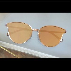 Caroline Herrera Gold Mirror Cat Eye Sunglasses